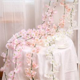 Fleurs décoratives couronnes 180 cm artificiels sakura fleurs vigne mariage rose arch jardin à la maison décoration de Noël faux nuptial décoracao para casa