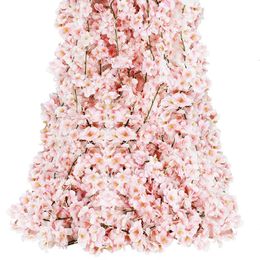 Couronnes de fleurs décoratives 180 cm fleur de cerisier artificielle Sakura guirlande arc de mariage jardin toile de fond décoration de fête à la maison soie fausses plantes vigne 231202