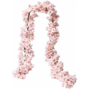 Couronnes de fleurs décoratives 180 cm fleurs de sakura artificielles vigne mariage jardin rose arch décoration de fête de noël mariée fausse soie scrapbooking plantes 230823