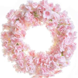 Fleurs décoratives couronnes 180 cm rose artificiel sakura fleurs vigne jardin de mariage jardin rose arc arc home décor de Noël