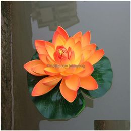 Decoratieve bloemen kransen 18 cm zwevende lotus kunstmatige bloem thuis feest decoraties diy water lelie mariage nep planten dhcut