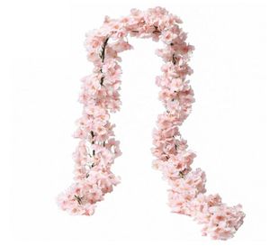 Fleurs décoratives couronnes 18m fleur de cerisier artificielle suspendue décoration Garland Fake Silk Sakura Flower Wall Decoration Ornement2892363