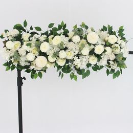 Decoratieve bloemen kransen 1 m kunstmatige rozen voor bruiloftsfeest boog achtergrond arrangement levert rustieke home decor zijden nep pioen pieky hydr