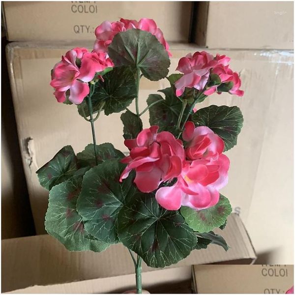 Couronnes De Fleurs Décoratives 1Pc 36Cm Bouquet Artificiel Décoration De Fête Faux Plantes Fleur Pour Noël Maison Salon Table Déco Dh5Pw