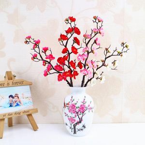 Couronnes De Fleurs Décoratives 1 Pc Fleur De Prunier Artificielle Rose Rouge Blanc Arbre Fleur De Soie DIY Bonsai Arch Accessoires De Mariage Home Table Living Roo