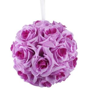 Couronnes de fleurs décoratives 1PC Simulation cryptage fête de mariage Rose fleur boule décoration extérieure violet 20cm