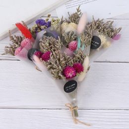 Guirnaldas de flores decorativas, 1 Uds., Mini ramo de flores secas, césped artificial preservado para el Día de San Valentín, regalo de Navidad, decoración para niña