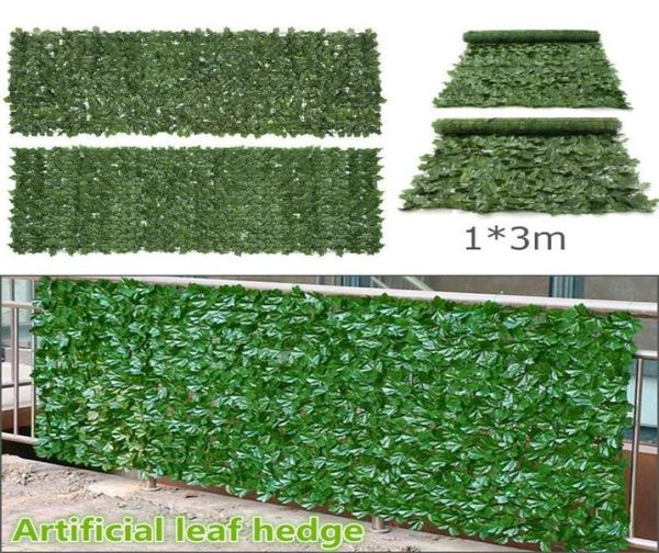 Fleurs décoratives couronnes 1x3m pelante mur artificiel pelouse buis coiffure jardin arrière-cour de la décoration intérieure simulation de gazon herbe rauque ou4375939