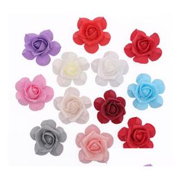 Decoratieve Bloemen Kransen 200 Stuks 9 Kleuren Dia 7 Cm Pe Kunstmatige Roos Bloemhoofdjes Voor Diy Bruiloft Decoratie Boeket boog Bal Dro Dhgar