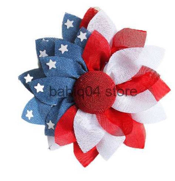 Coronas de flores decorativas 2023 Corona del Día de la Independencia Corona patriota Bandera estadounidense Estrellas azules blancas rojas decoradas con corona de cabeza roja Puerta colgante T230512