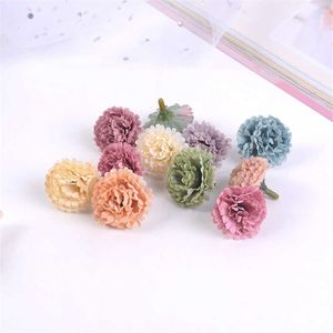 Decoratieve bloemenkransen 20 stuks 3 cm kunstbloem zijden hortensia hoofden bulk voor bruiloft decoratie DIY krans scrapbooking ambacht anjer nep bloem