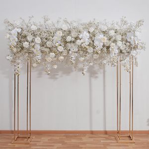 Couronnes de fleurs décoratives 21614M Luxe blanc babybreath Rose fleur artificielle rangée de mariage toile de fond arc décor gypsophile Floral fête événement accessoires 230825
