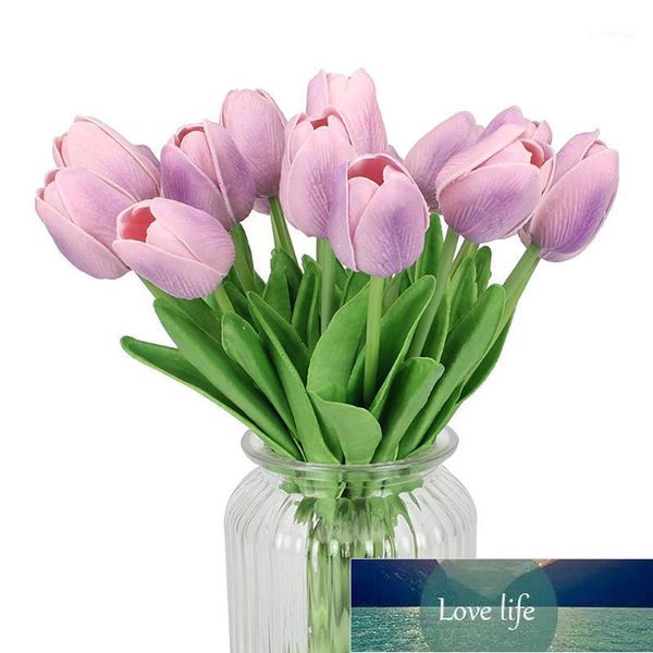 Fleurs décoratives Couronnes 22pcs Mini Tulip Fleur Touche Real Touch Bouquet De Mariage Silk pour la décoration de la fête à la maison1