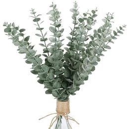 Decoratieve Bloemen Kransen 24 Stuks Kunstmatige Eucalyptus Blad Stengel 15 Inch Hoog Voor Faux Bruidsboeket Middelpunt Thuis Decor280d