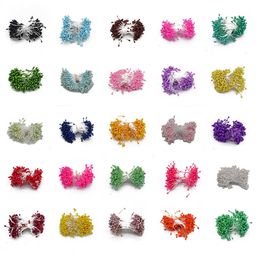 Couronnes de fleurs décoratives 250 pièces 3mm Mini fleur d'étamine Double pointes étamine fleurs artificielles bricolage artisanat Scrapbook accessoires pour mariage décoration de fête à la maison