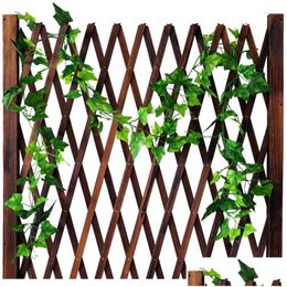 Decoratieve bloemen kransen 2 m kunstmatige planten groen blad voor huis bruiloft decor tuin tuin licht drop levering feestelijk feest dh37w