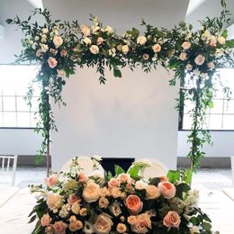 Fleurs décoratives couronnes 2 M/lot Occasion de mariage fleur mur scène toile de fond chemin de table arc Floral en gros fleur artificielle Decorati