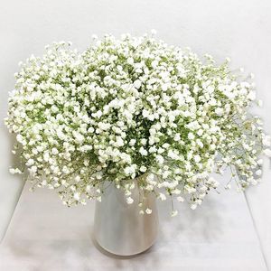 Couronnes De Fleurs Décoratives 2Pcs 60cm Souffle De Bébé Artificiel PU Plastique Gypsophile DIY Bouquets De Mariage Arrangement Floral Fête Maison