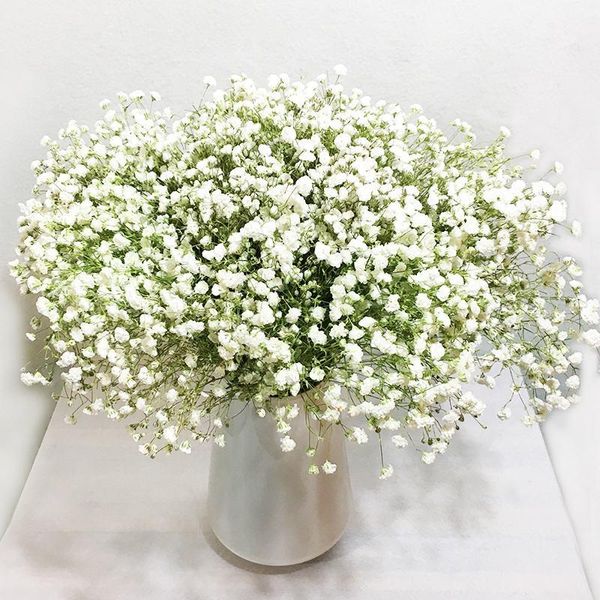 Guirnaldas de flores decorativas 2 piezas 60 cm Aliento de bebé Artificial PU Plástico Gypsophila Ramos de boda DIY Arreglo floral Fiesta Hogar