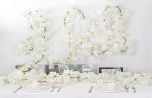 Fleurs décoratives couronnes 2pcs artificiels cerises fleur de la fleur de vigne blanche pour toujours garland pour décoration de maison mariage pa5849610