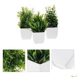 Decoratieve bloemen kransen 3 pc's nep bonsai gesateerde potplant kantoor potten planten pp bureaublad versieringen drop levering home tuin f ot51v