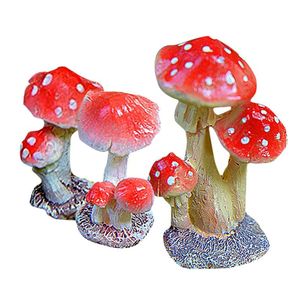 Decoratieve bloemen kransen 3-delige miniatuur Fairy Fairy Garden Mushroom Ornament Dollhouse Plant Pot Figurine Diy Decor Home Decoration Style22