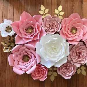 Décoratif Fleurs Couronnes 30cm Papier Fleur Toile de Fond Mur 30 Cm Géant Rose DIY Fête De Mariage DécorDécoratif