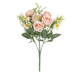 Fleurs décoratives couronnes 30 cm Bouquet de soie rose Fleurs artificielles pour le mariage décor de chambre à coucher 5 fourches 6 roses mariée tenant des accessoires de photographie bouquet de bouquet