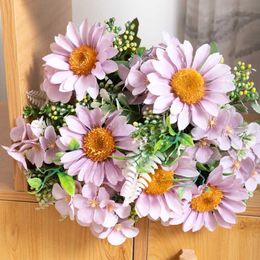 Decoratieve bloemen kransen 30 cm zonnebloem kunstmatige bloem bruiloft planten decoratie daisy bouquet huiskamer kerstfeestje benodigdheden arra