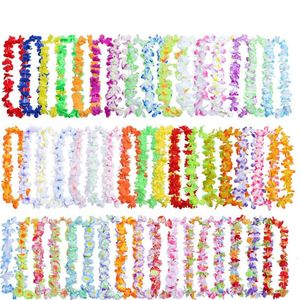 Decoratieve bloemenkransen 36/50 stuks Hawaiiaanse krans Hawaiiaanse Leis Garland kunstmatige ketting Hawaii bloemen Leis lente feestartikelen strand leuke krans 231129