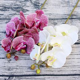 Decoratieve bloemen kransen 3d kunstmatige vlinder orchidee nep motten bloemenbloem voor huis bruiloft diy decoratie real touch decor flore