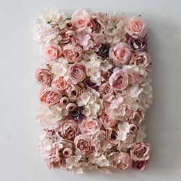 Decoratieve bloemen kransen 3D kunstmatige bloem wandfeest home store po decor bloem muur mat zijden rozenbloempanelen voor achtergrond bruiloft muur decor 230313