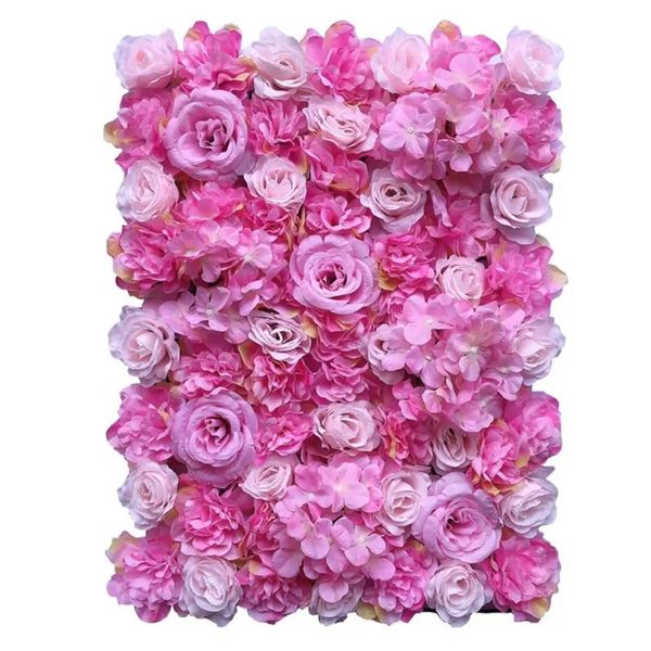 Flores decorativas Guirnaldas 40x60 cm Seda Rosa Flor Pared Artificial DIY Decoración de la boda Pografía Telones de fondo Peluquería Fondo Decorativo