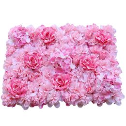 Decoratieve bloemen kransen 40x60 cmpink Silk Rose Flower Wall Artificial Wedding Party Decorations Tabel Bridal Shower Bachelorette Birthda