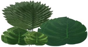 Fleurs décoratives couronnes 48pcs jungle plage de plage décorations de palmier artificiels feuilles de feuilles de tortue plante de fougère avec tige pour hawa1212233