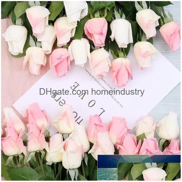 Guirnaldas de flores decorativas 5 piezas de alta Simation Amante de la sensación de humedad Rose Home Flor ornamental Highend Artificial Drop Delivery Dhwny