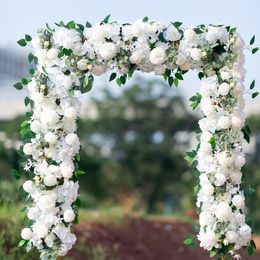 Decoratieve bloemen kransen 50/100 cm kunstmatige bruiloft bloemen muur ijzer boog achtergrond regelen voorraden zijden roos piek