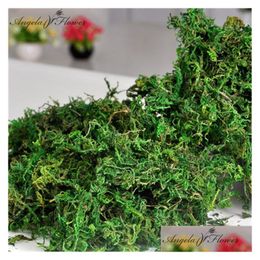 Decoratieve bloemenkransen 500 g/zak Droog houden Echte groene mosplanten Vaas Kunstgras Zijden bloemaccessoires voor bloempot december Otx7O