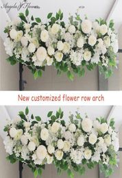 Decoratieve Bloemen Kransen 50100CM DIY Bruiloft Bloem Wandarrangement Benodigdheden Zijden Pioenrozen Roos Kunstmatige Rij Decor Ijzer Arc8920589