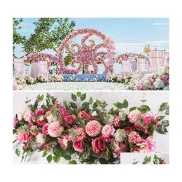 Couronnes De Fleurs Décoratives 50 Cm 100 Cm Bricolage Arrangement De Mur De Fleurs De Mariage Fournitures Pivoines De Soie Rose Artificielle Drop Delivery Home Dhxu7