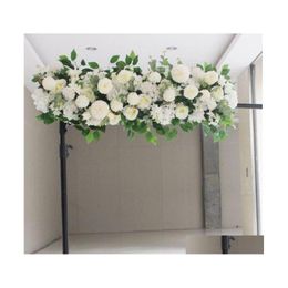 Decoratieve bloemen Kransen 50 cm DIY Bloemrij Acanthosfeer Rose eucalyptus Bruiloft Decor Poopea Plant Mix Arch Artifici Dhn6m