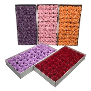 Decoratieve bloemenkransen 50 stuks 4 cm Mini Anjer Moeder Leraar Dag Thanksgiving Cadeau Boeket Verpakking Kunstmatige Zeep RoseDecor 0207