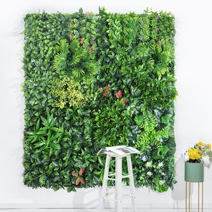 Couronnes de fleurs décoratives 50x50CM pelouse de plante verte artificielle pour l'embellissement du mur de jardin de la maison mariage en plastique lLawn Store Image de fond herbe 221118