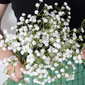 Couronnes de fleurs décoratives 52 cm Gypsophile blanche mariage artificiel bricolage bouquet décoration arrangement plastique bébés souffle fausse fleur décor à la maison 231202