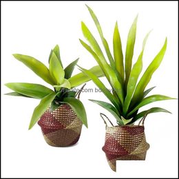 Couronnes de fleurs décoratives 55/69 cm grande plante artificielle arbre tropical succulent faux tigre Piran Pu Agave vert feuille d'orc F Bdesybag Dhfuq