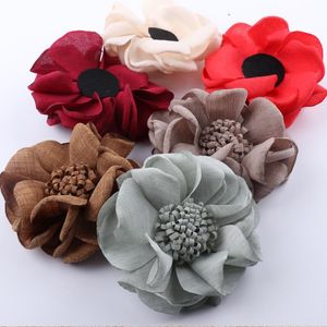 Decoratieve bloemen kransen 5 st weefsel verbrand rand bloem handgemaakte diy sieraden haaraccessoires simulatie haarspeld stereotype