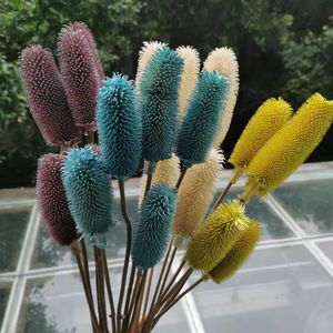 Decoratieve bloemen kransen 5 stks/35 cm lange gedroogde bloemen teasel trossen weergeven handgemaakte bloem voor kerstdebruilinghuisperratie bloemen arrangement kunst 230313