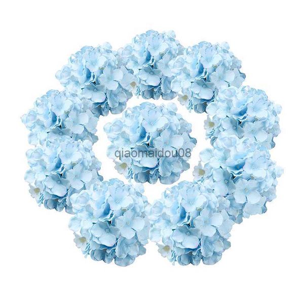 Guirnaldas de flores decorativas 5 piezas Hortensia azul Flores artificiales Ramo de peonía Bola de seda Ramo de lujo Flor falsa Boda Decoración de mesa para el hogar HKD230818