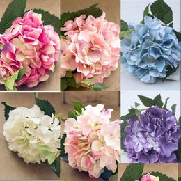 Couronnes de fleurs décoratives 6 couleurs fleur de soie 46 cm décorations de mariage fleurs artificielles maison El Party célébration hortensia 5 Dh2Ol