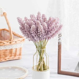 Decoratieve bloemen kransen 6 stuks schuim lavendel kunstmatige plant huisdecoratie diy woonkamer nepbloemen diy bonsai bloemen boeket snoepdoos bruiloft